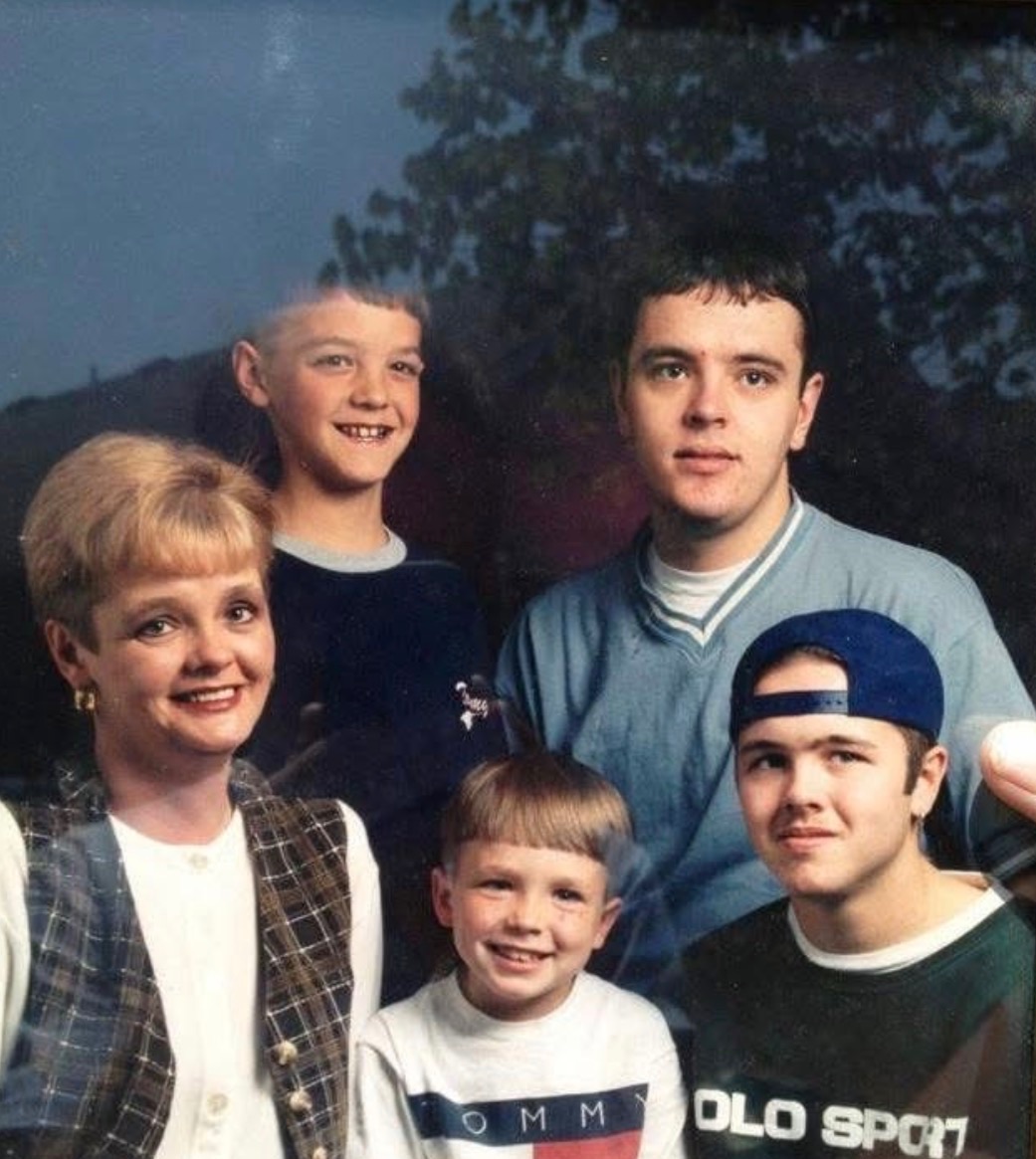 A family portrait of Rebecca with her boys, 1990s