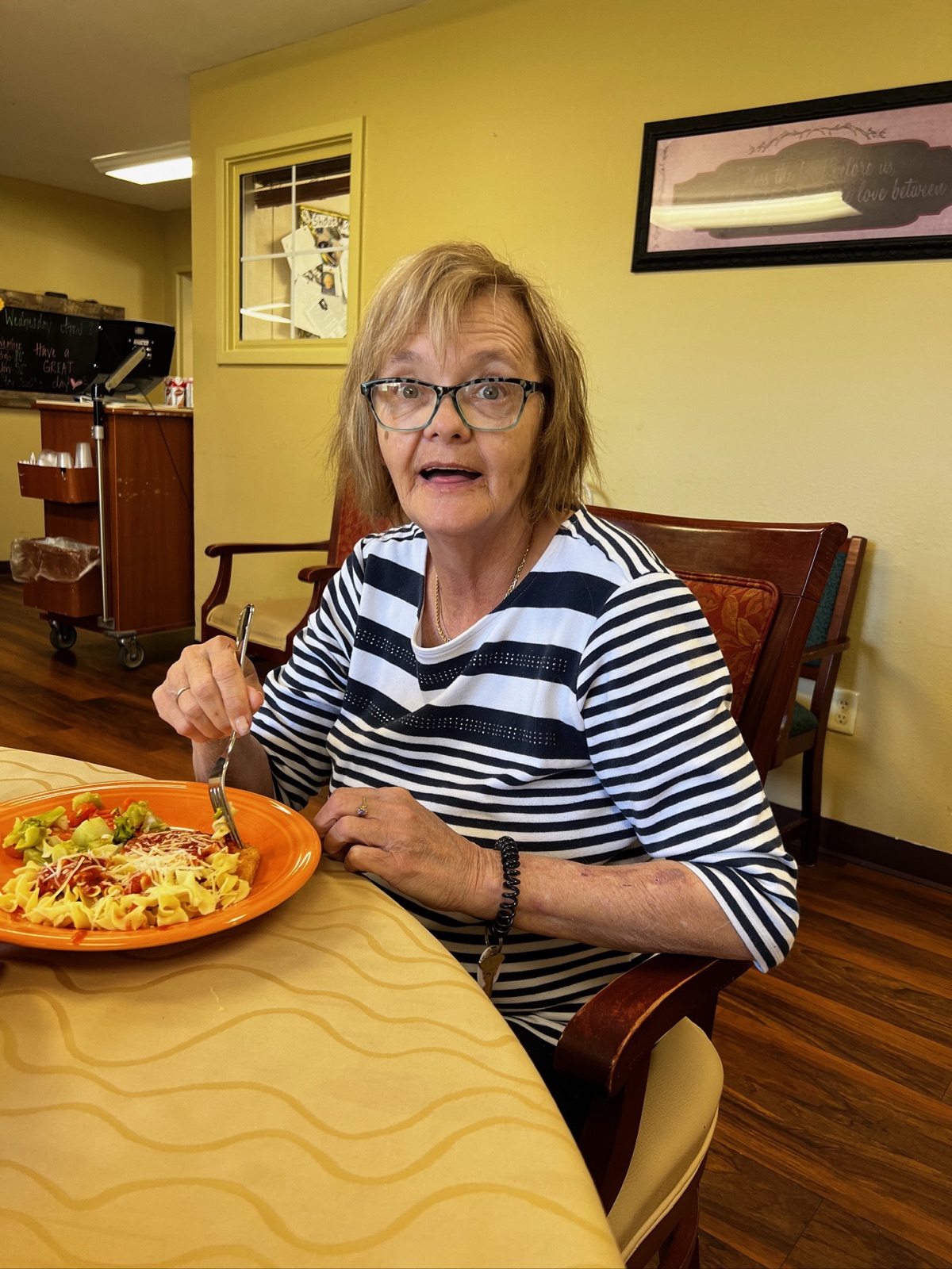 Rebecca at Legends, her first care facility · 2023