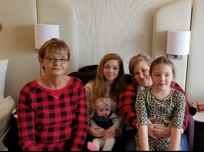 Rebecca with her granddaughters · c. 2019